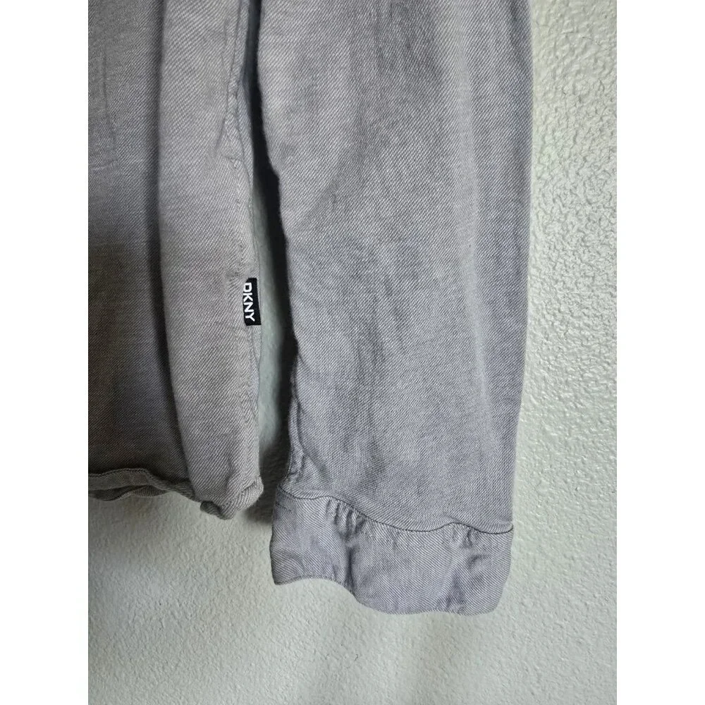 DKNY Gray Long Sleeve Button Down Shirt Casual Menswear - Picture 6 of 14
